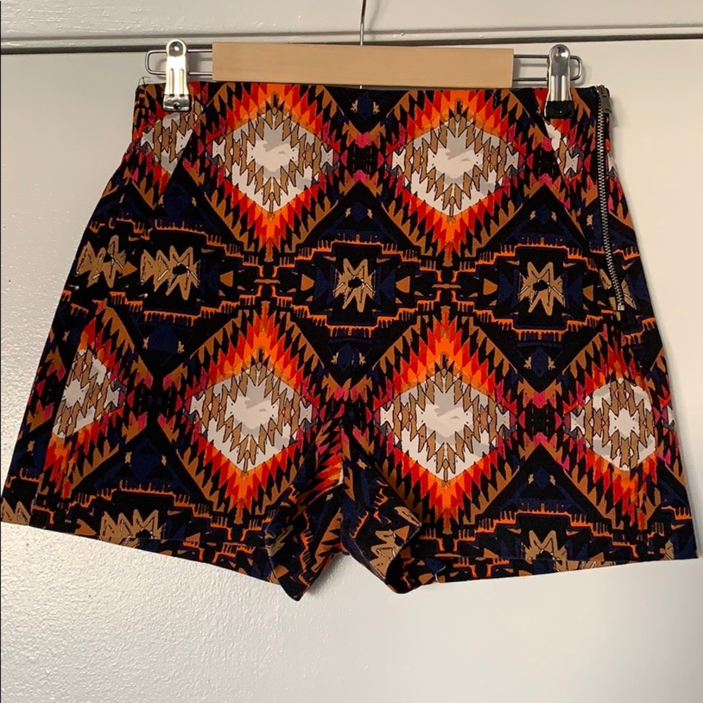 ZARA High Waisted Aztec Print Shorts Size M